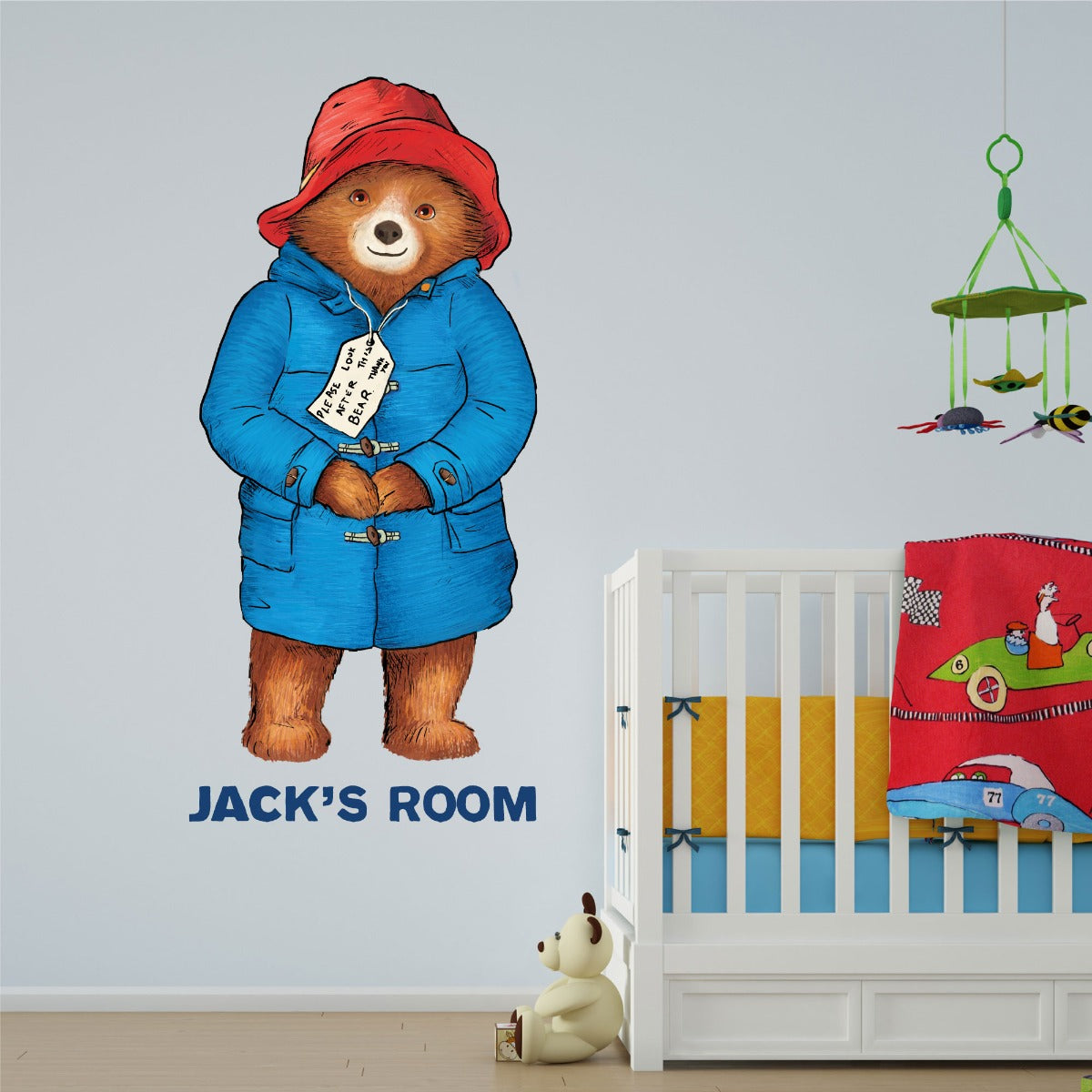 Paddington Bear Personalised Name Paddington Wall Sticker 002