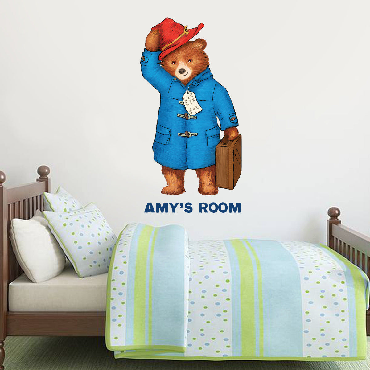 Paddington Bear - Personalised Name Paddington Wall Sticker 006
