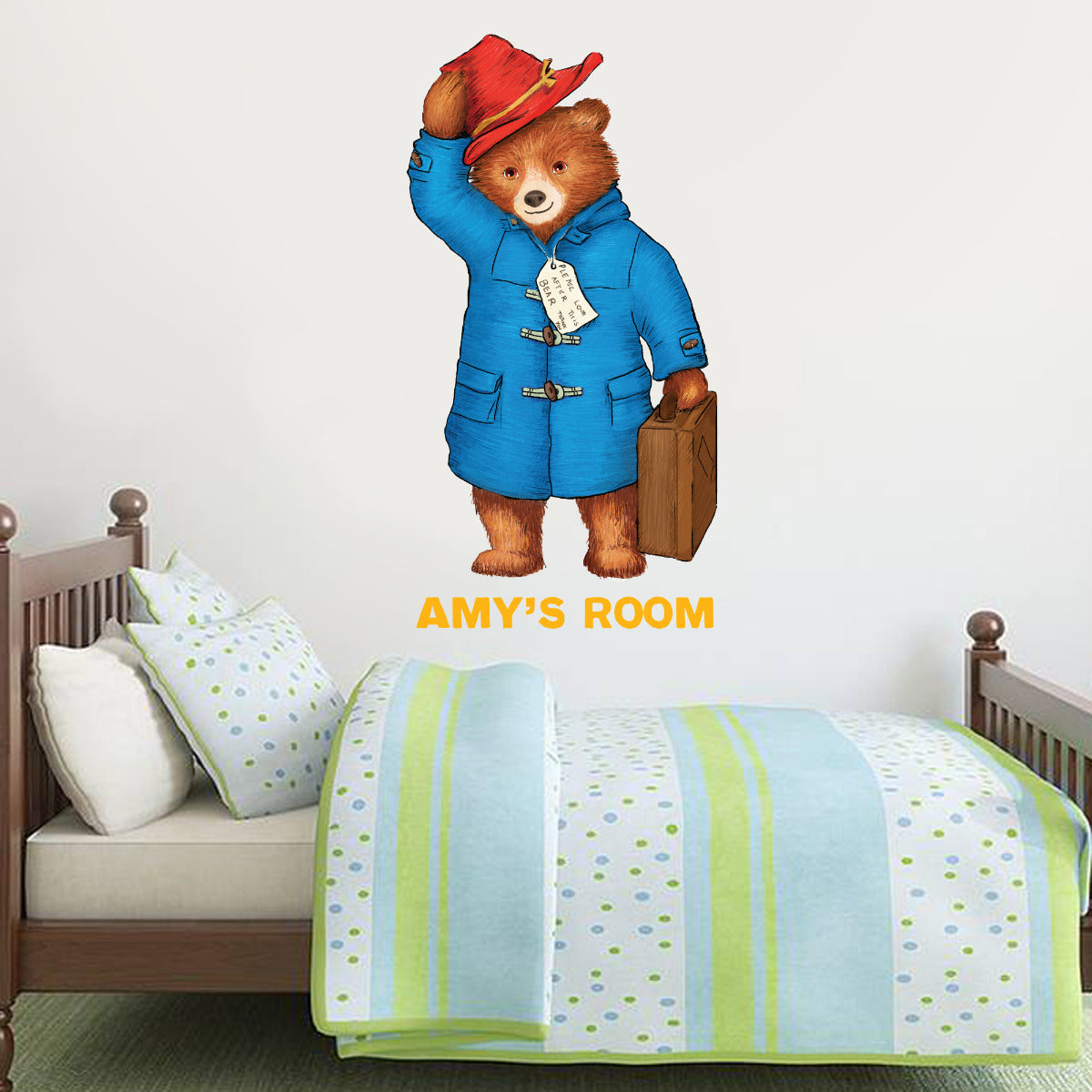 Paddington Bear Personalised Name Paddington Wall Sticker 006