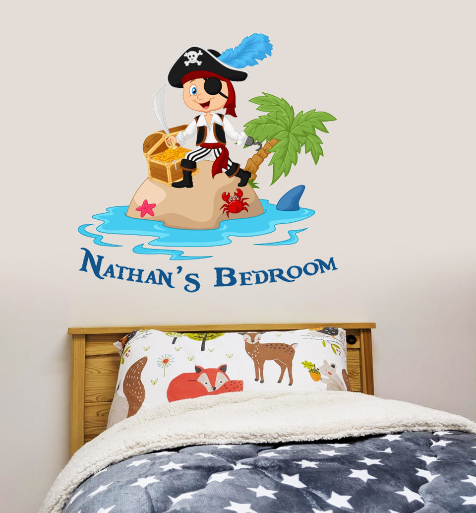 Pirate Wall Sticker Island Personalised Name