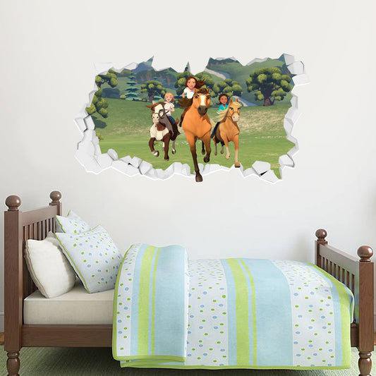 Spirit Riding Free Group Broken Wall Sticker