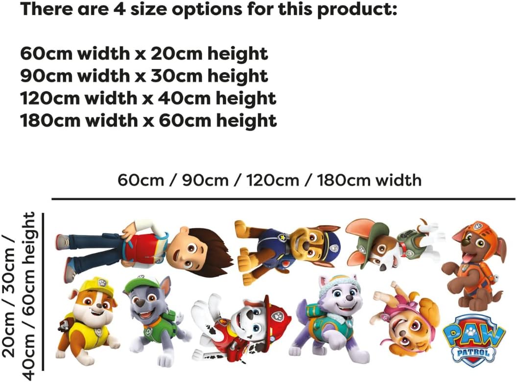 Paw Patrol 9 Characters Group Wall Sticker Set