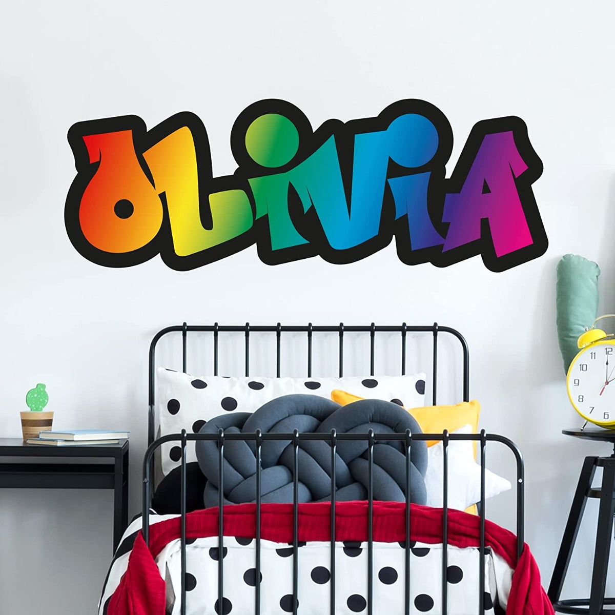 Graffiti Name Wall Sticker Rainbow Colour