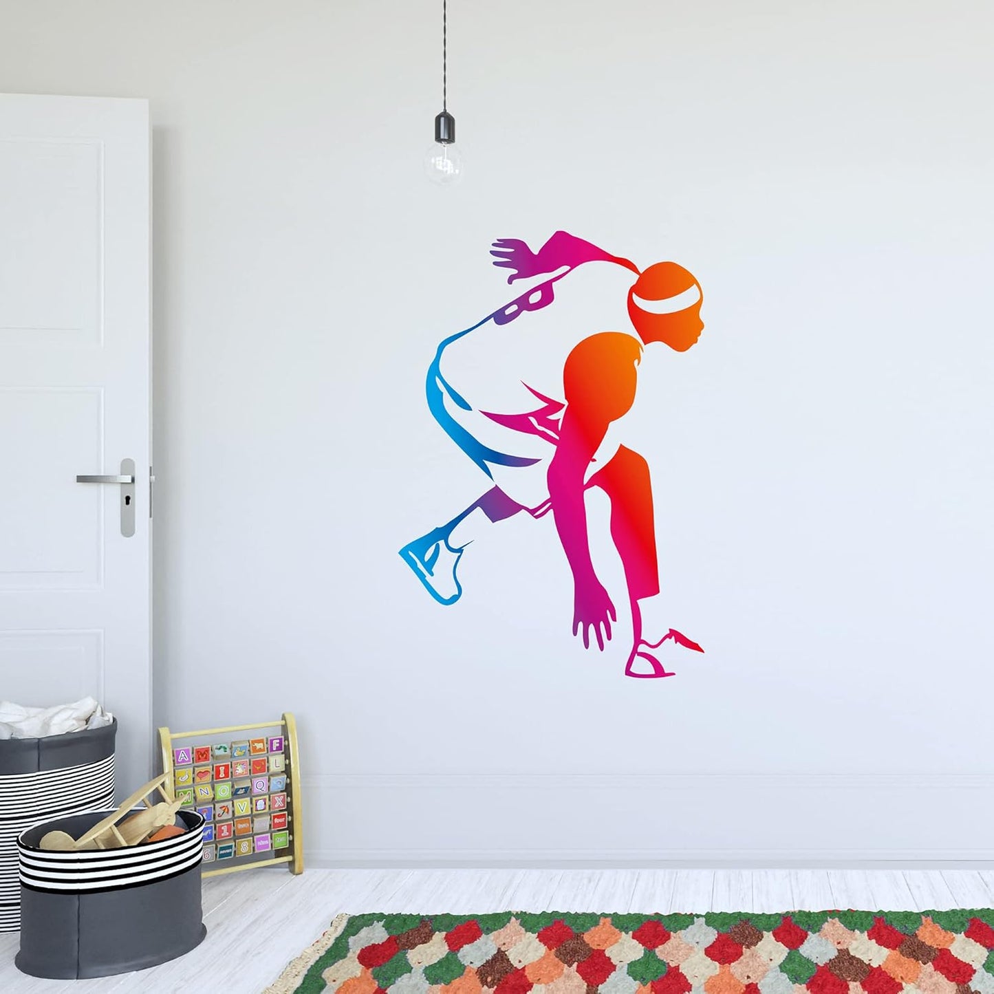 Multicolour Basketball Player Wall Sticker Decal Art Kids Bedroom Gift Mural