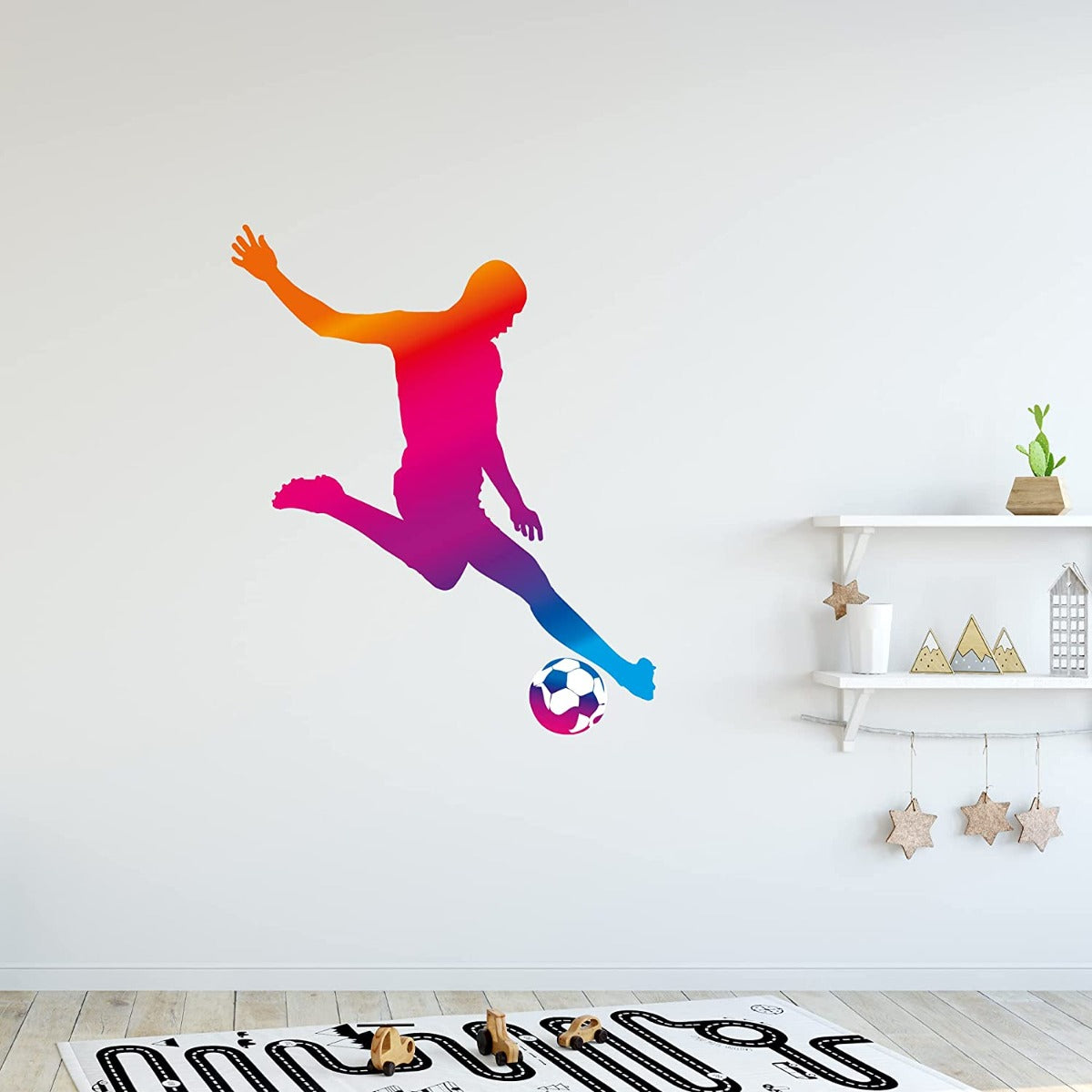 Black Football Design & Name Wall Sticker