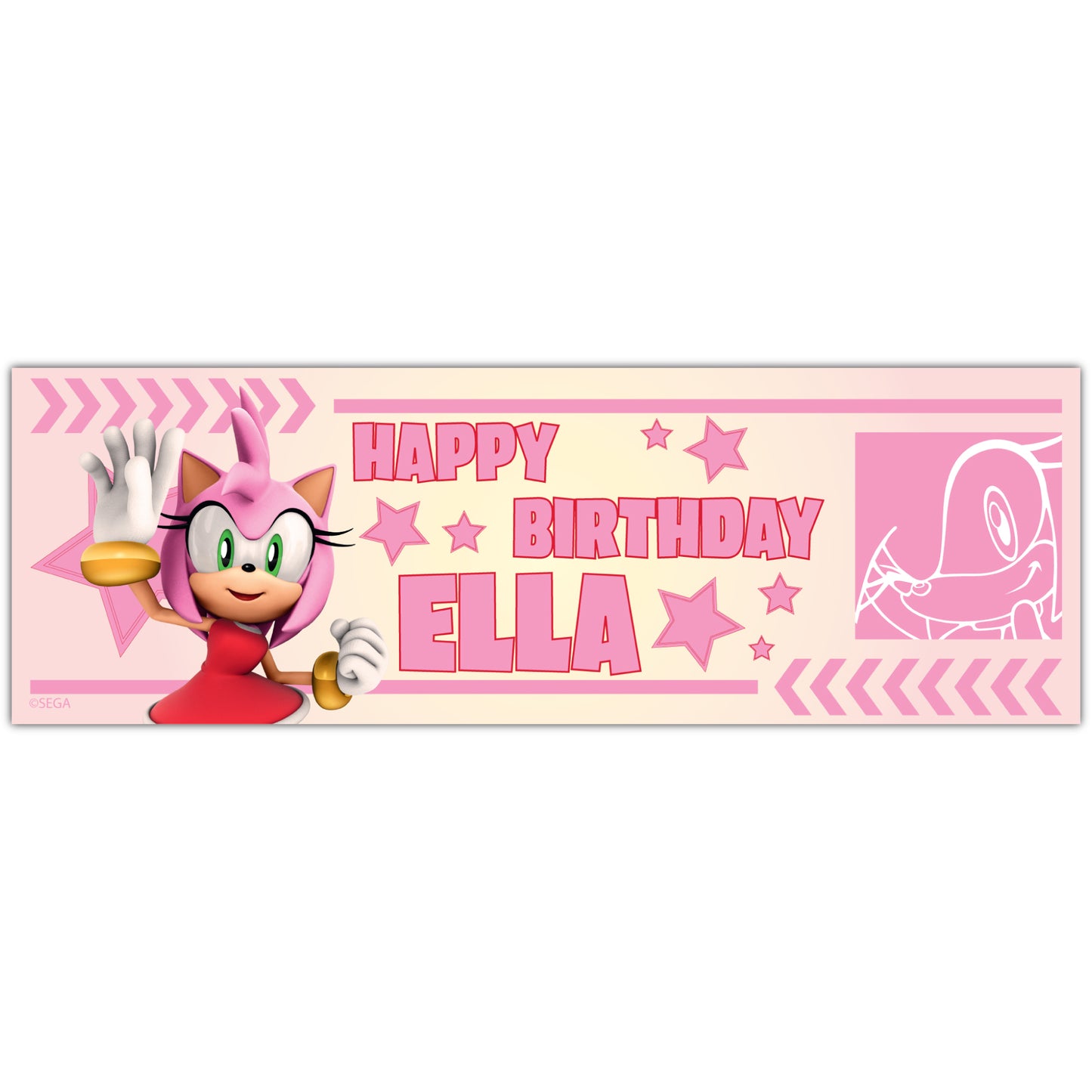 Sonic The Hedgehog Birthday - Amy Personalised Banner Wall Sticker
