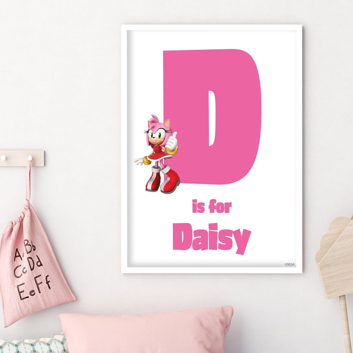 Sonic The Hedgehog Print - Amy Letter And Name Personalised Poster Wall Art