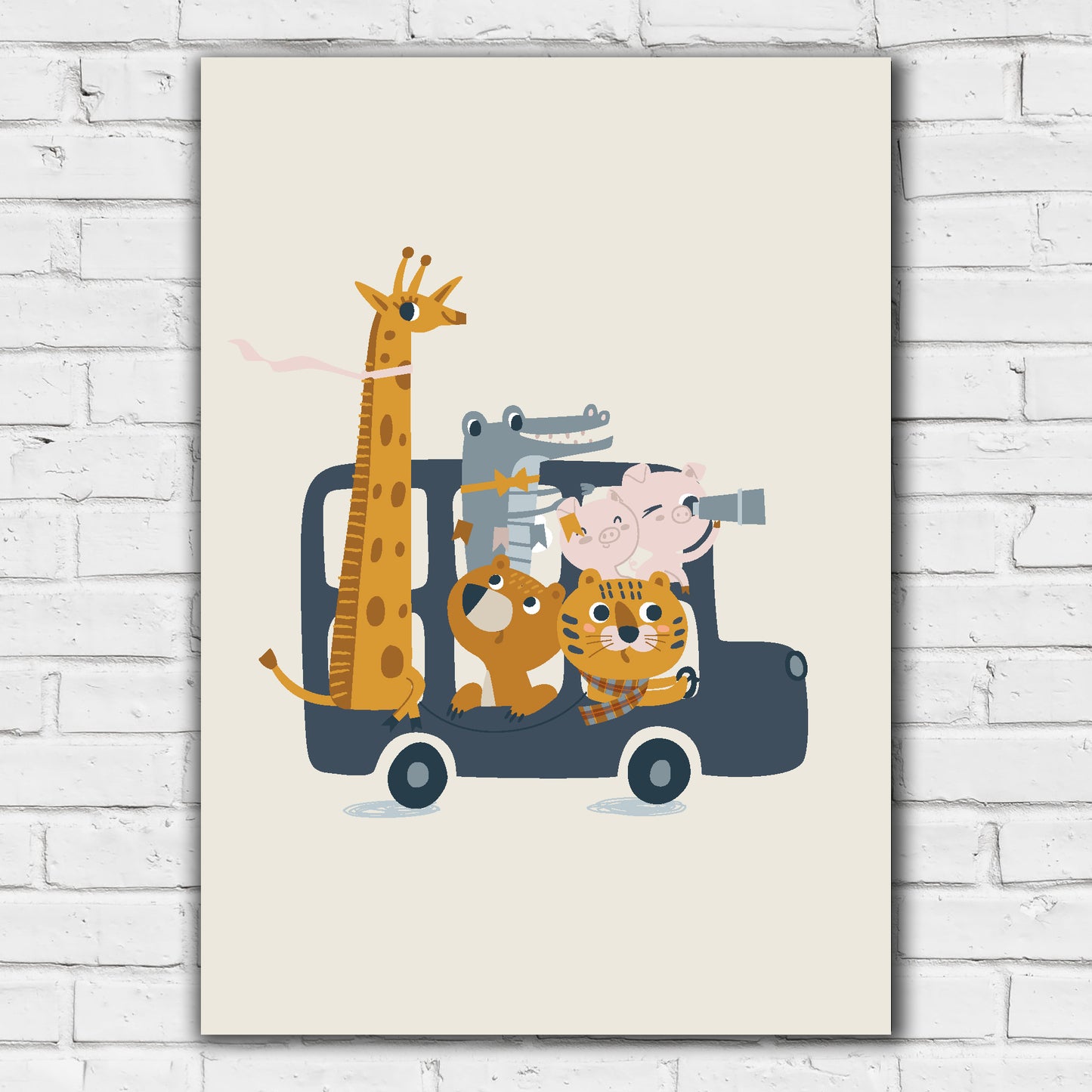 Animal Print - Animals On A Bus Print Wall Art