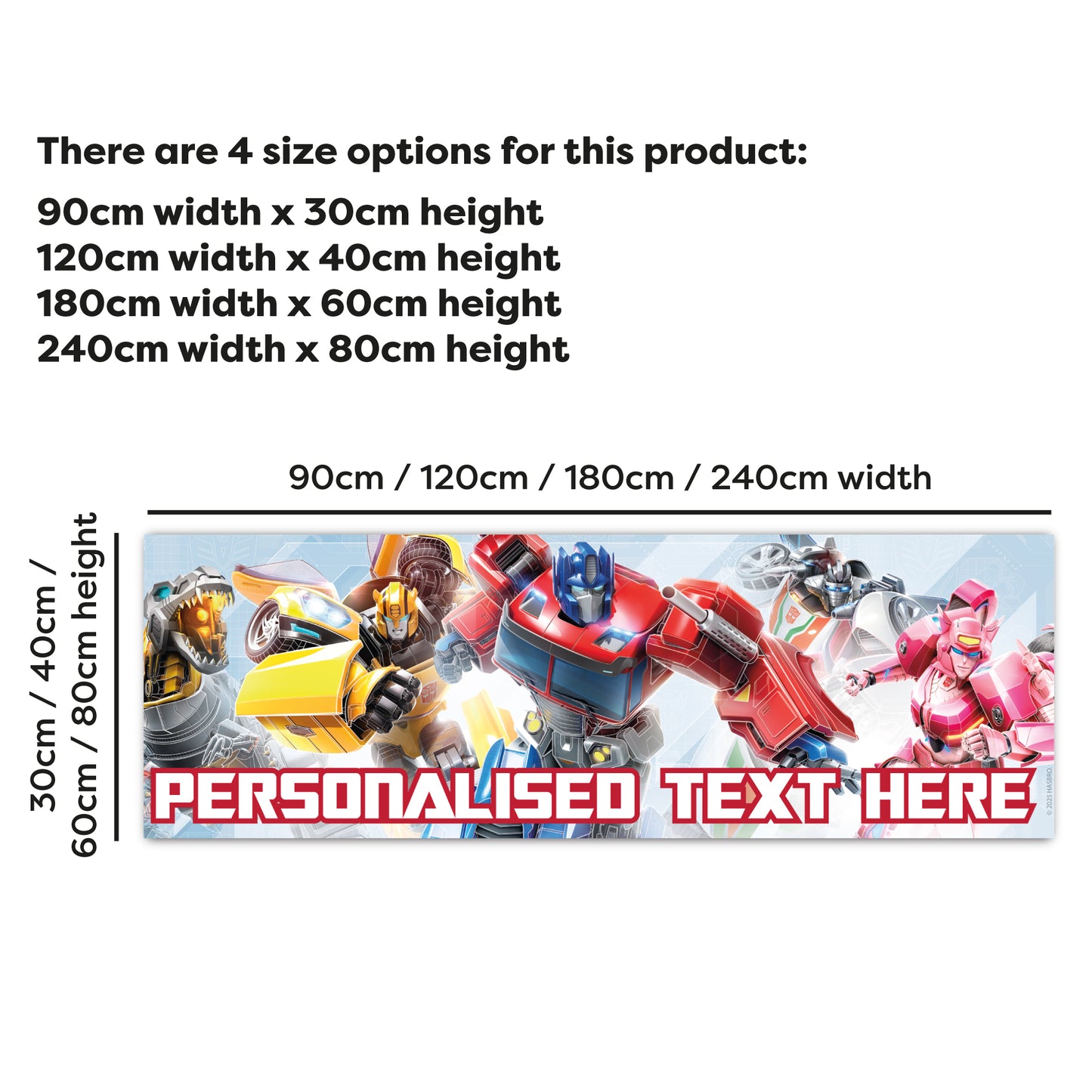 Transformers Birthday - Autobots Group Personalised Banner Wall Sticker