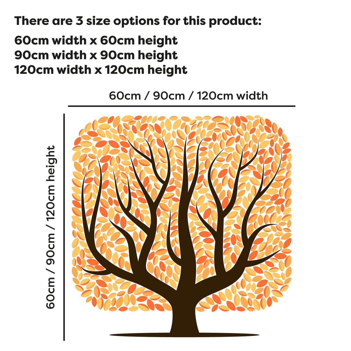 Living Room Wall Sticker - Autumn Tree Decal Wall Art