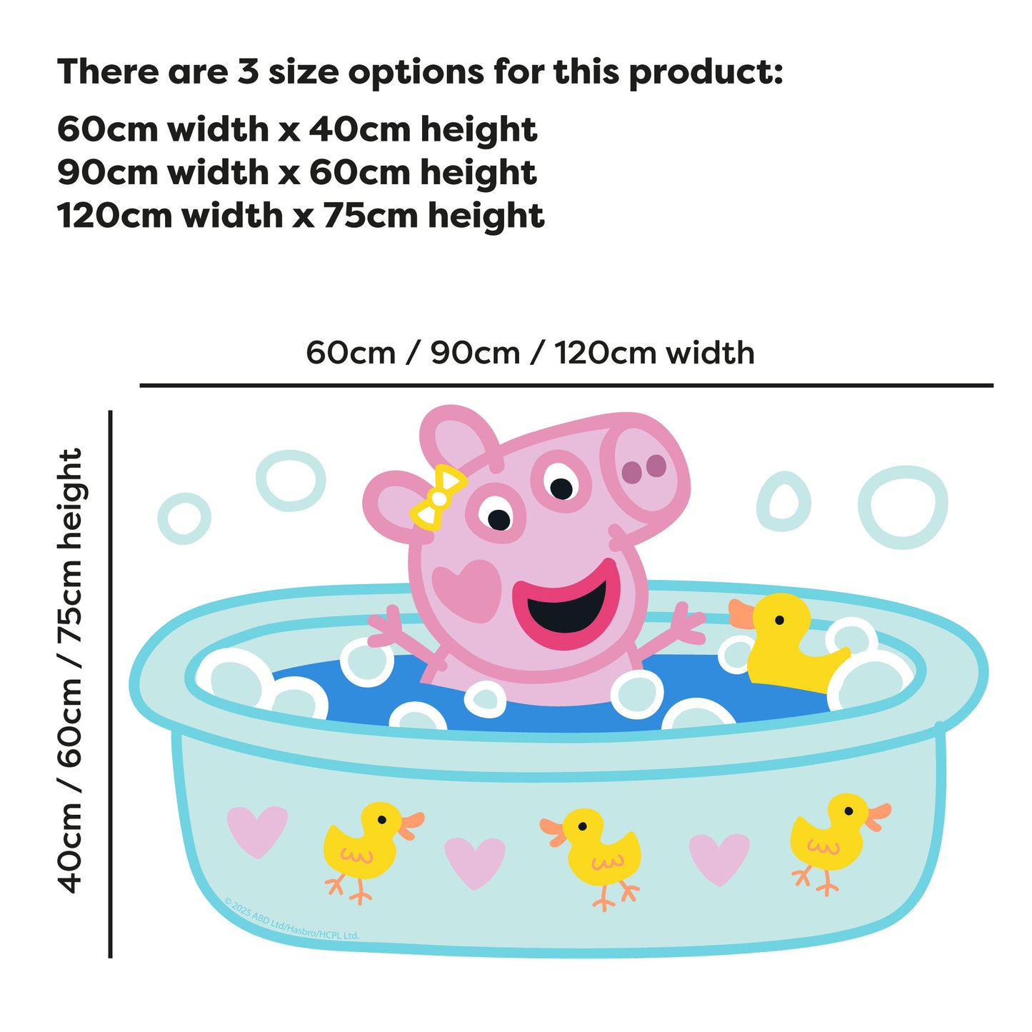 Peppa Pig Wall Sticker - Baby Evie Bath Time