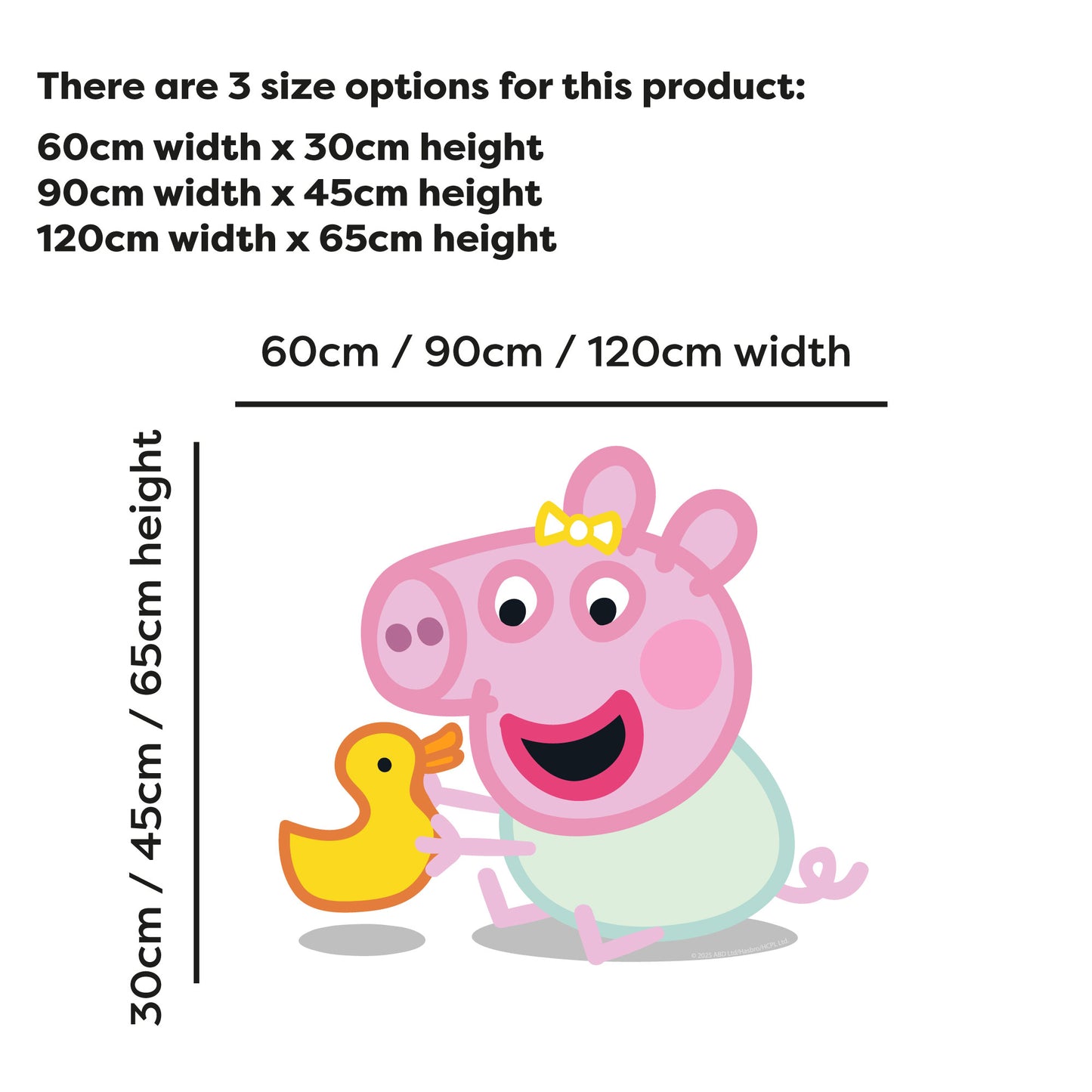 Peppa Pig Wall Sticker - Baby Evie Playing With Duck