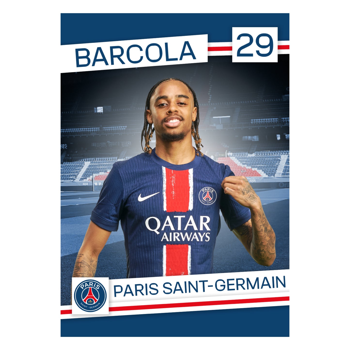 Paris Saint-Germain F.C. Print - Barcola 24-25 PSG Player