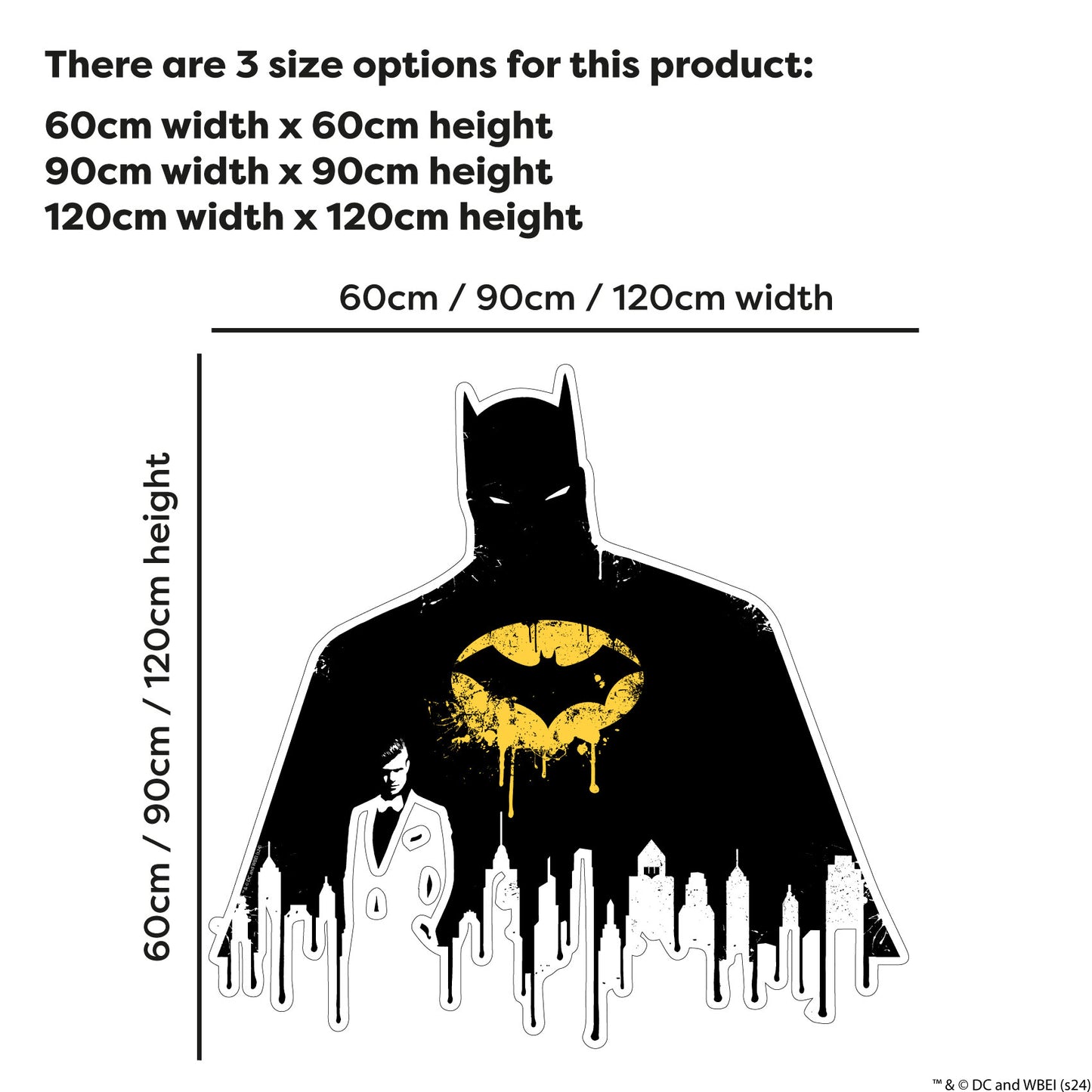 Batman™ Wall Sticker - Dripping Graffiti Silhouette Wall Decal DC Superhero Art