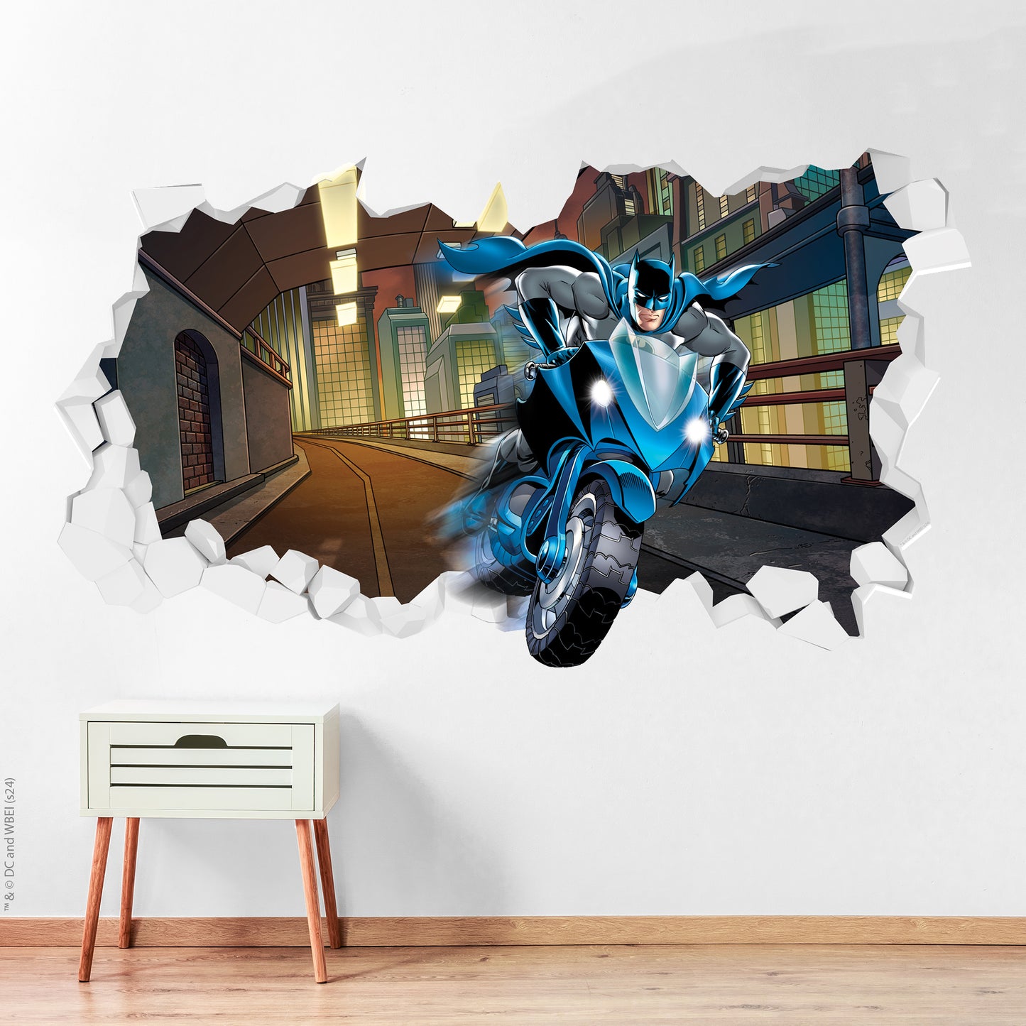 Batman™ Wall Sticker - Riding Bat Bike Broken Wall Decal DC Superhero Art