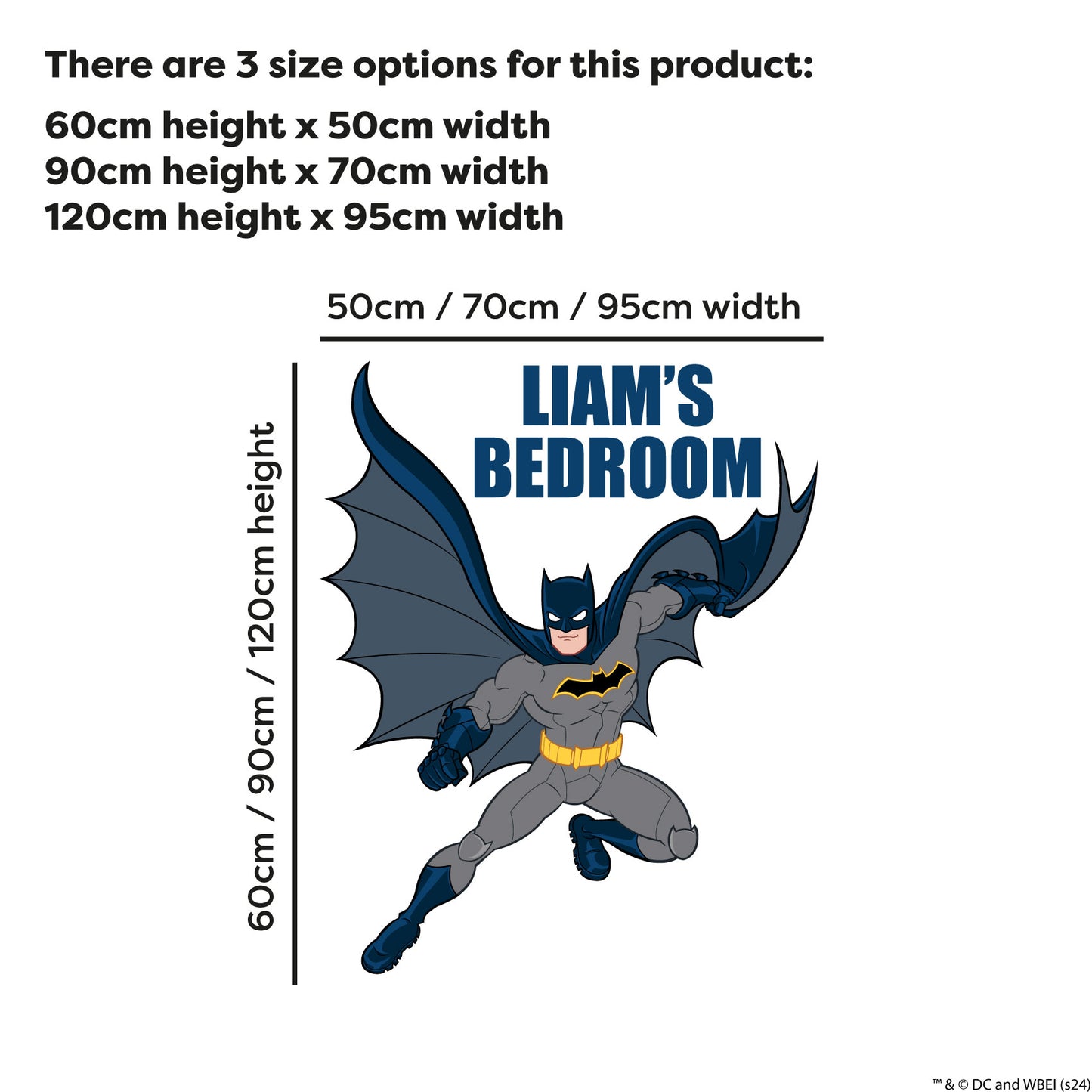 Batman™ Wall Sticker - Jumping Personalised Wall Decal DC Superhero Art
