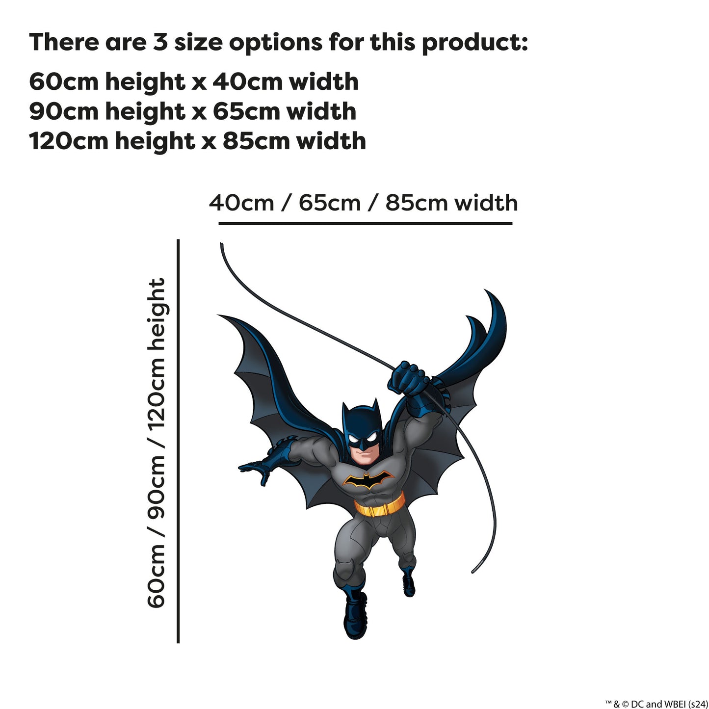Batman™ Wall Sticker - Batman Swinging In Wall Decal DC Superhero Art
