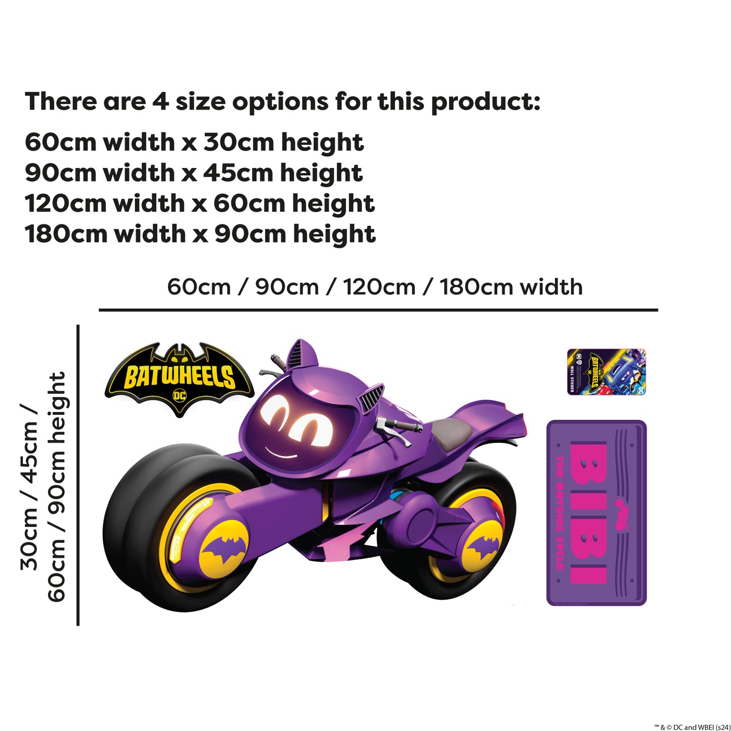 Batwheels™ Wall Sticker - Bibi Decal DC Superhero Art