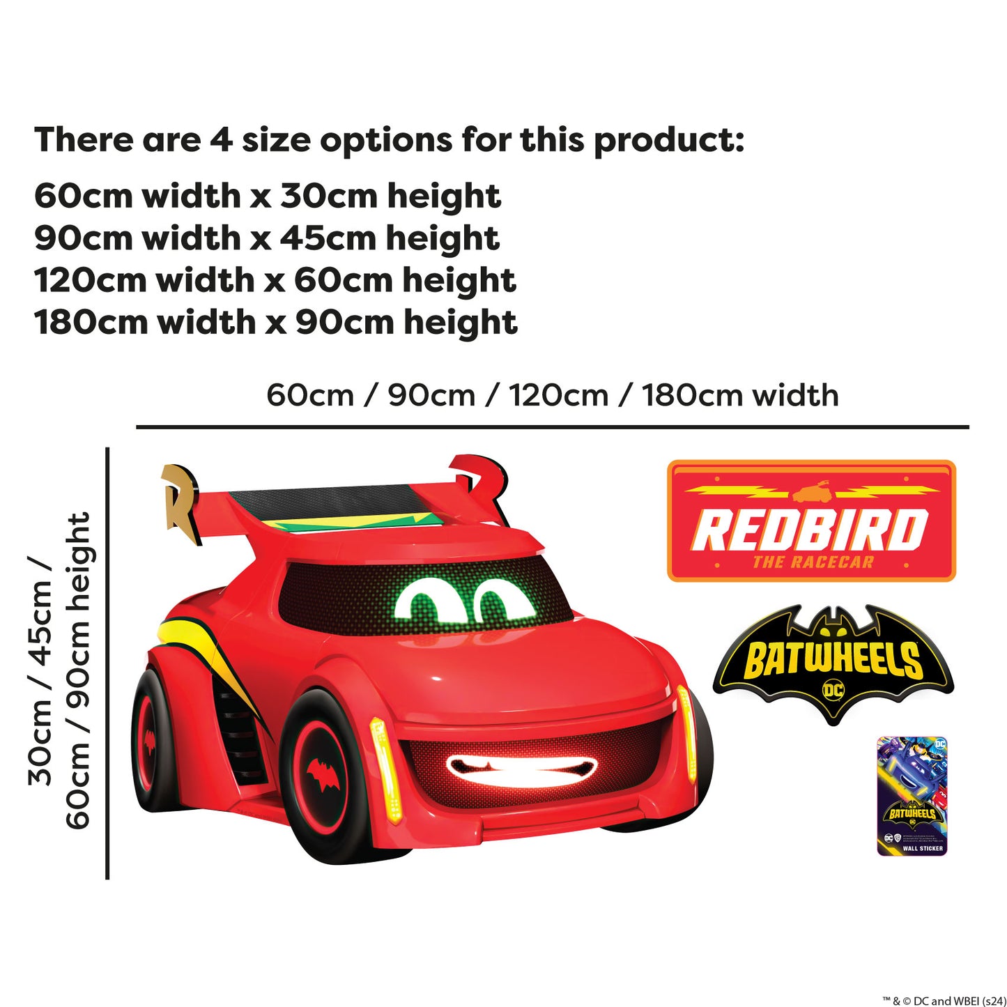 Batwheels™ Wall Sticker - Redbird Decal DC Superhero Art