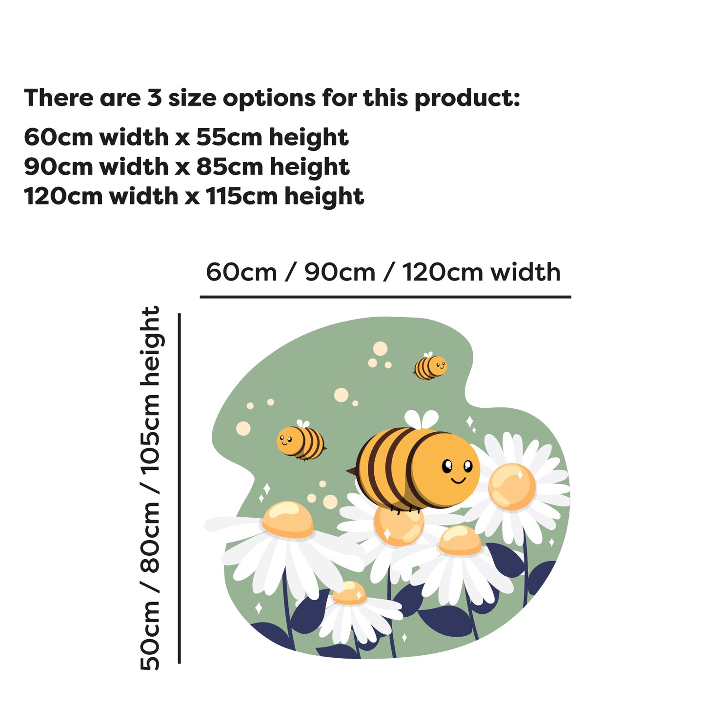 Bee Wall Sticker - Flying Over Flowers Decal Wall Art