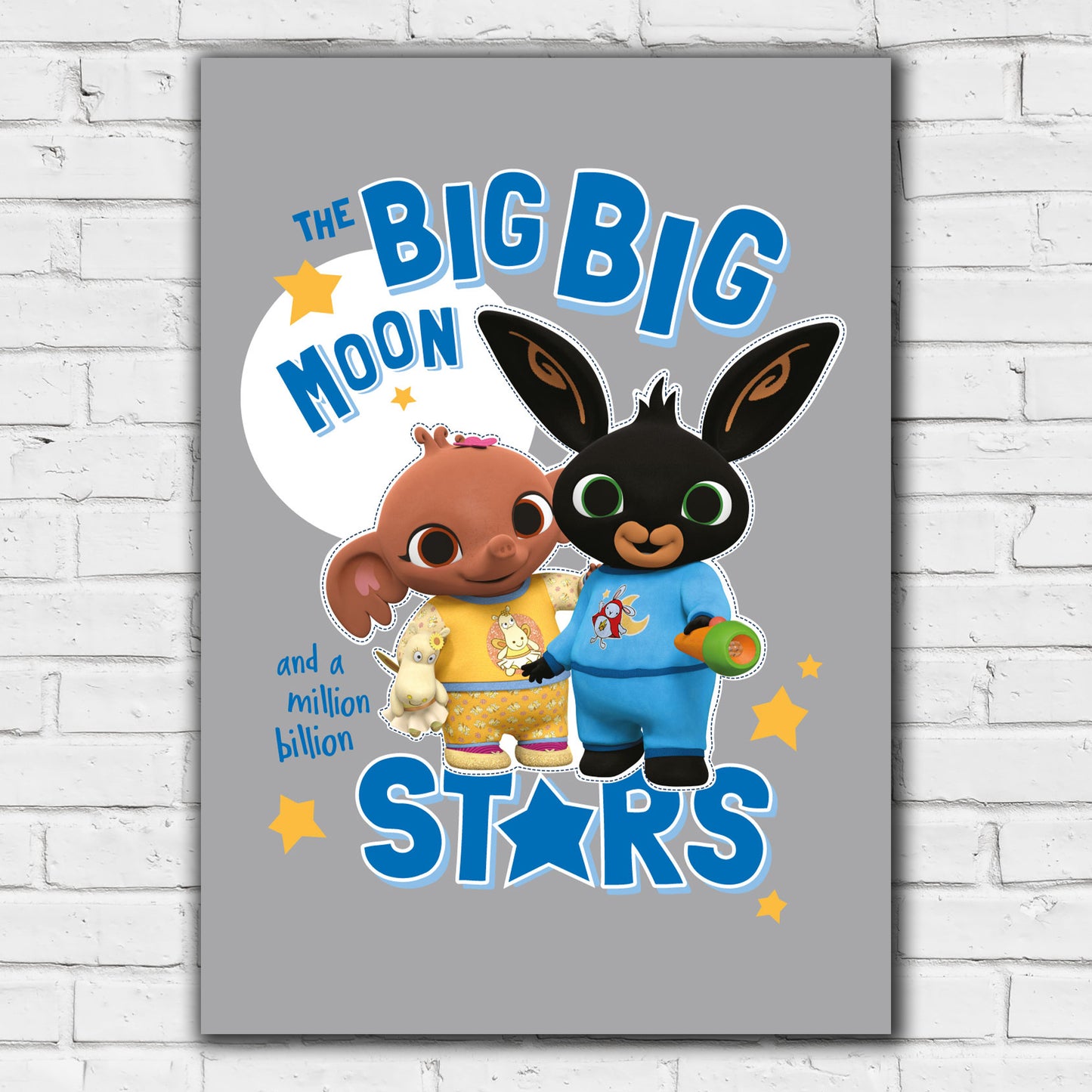 Bing Print - Bing and Sula Night Time Moon and Stars Poster Wall Art