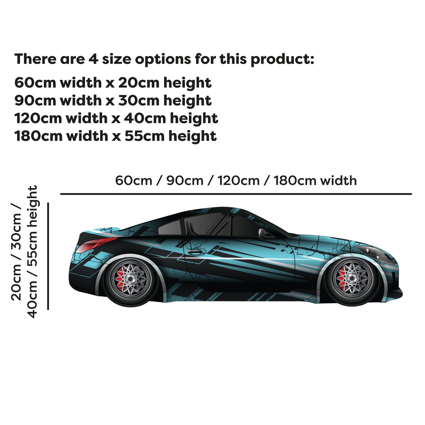 Car Wall Sticker - Blue Sports Car Decal Wall Art