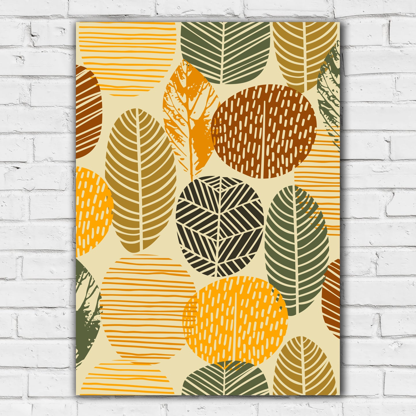 Boho Wall Print - Abstract Leaves Poster Wall Art
