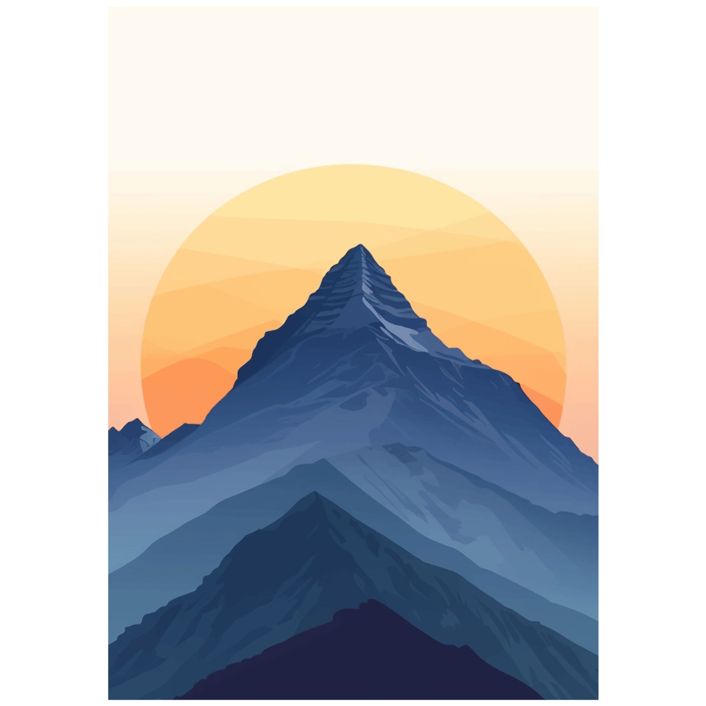 Boho Wall Print - Abstract Sunrise Sunset Mountain Poster Wall Art