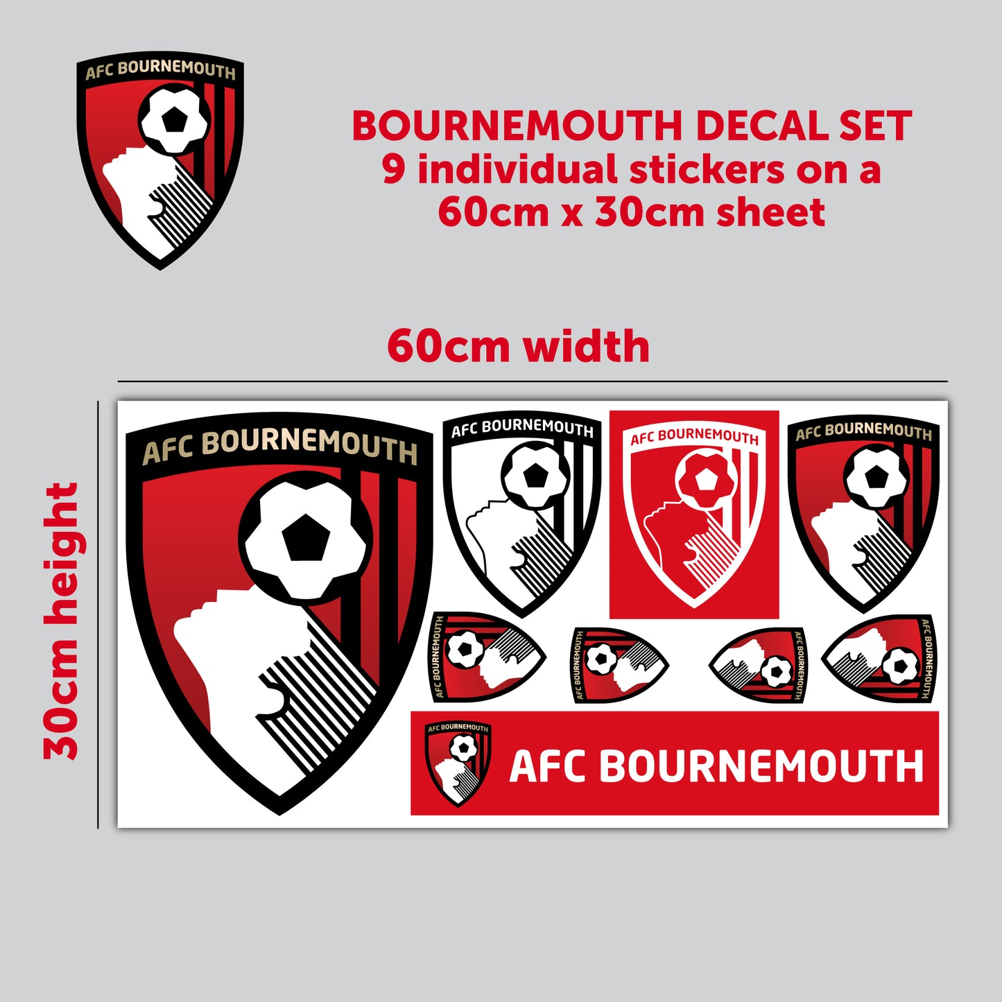 Bournemouth Football Club - Decal Sticker Set