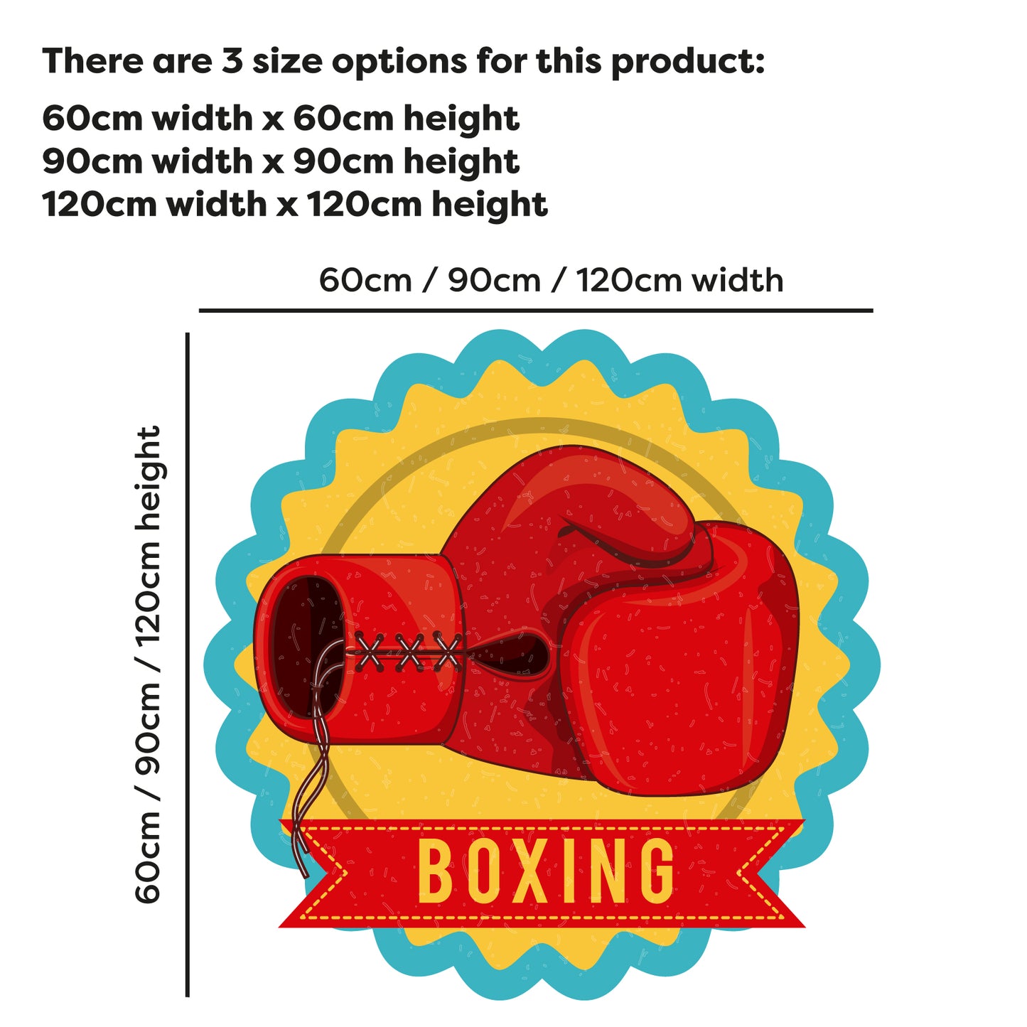 Boxing Wall Sticker - Boxing Banner below Red Glove Decal Wall Art