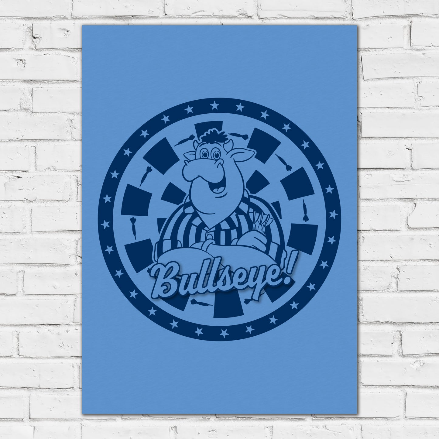 Bullseye Darts Print - Bullseye 2 Tone Blue Poster