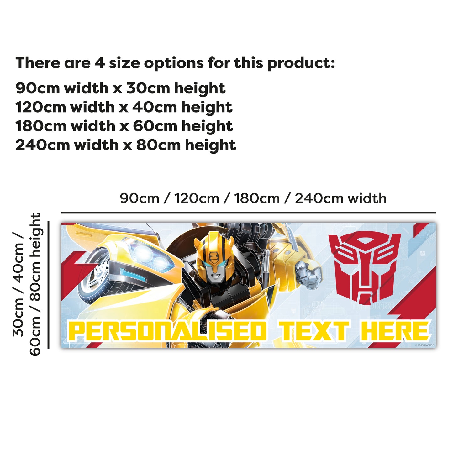 Transformers Birthday - Bumblebee Personalised Banner Wall Sticker