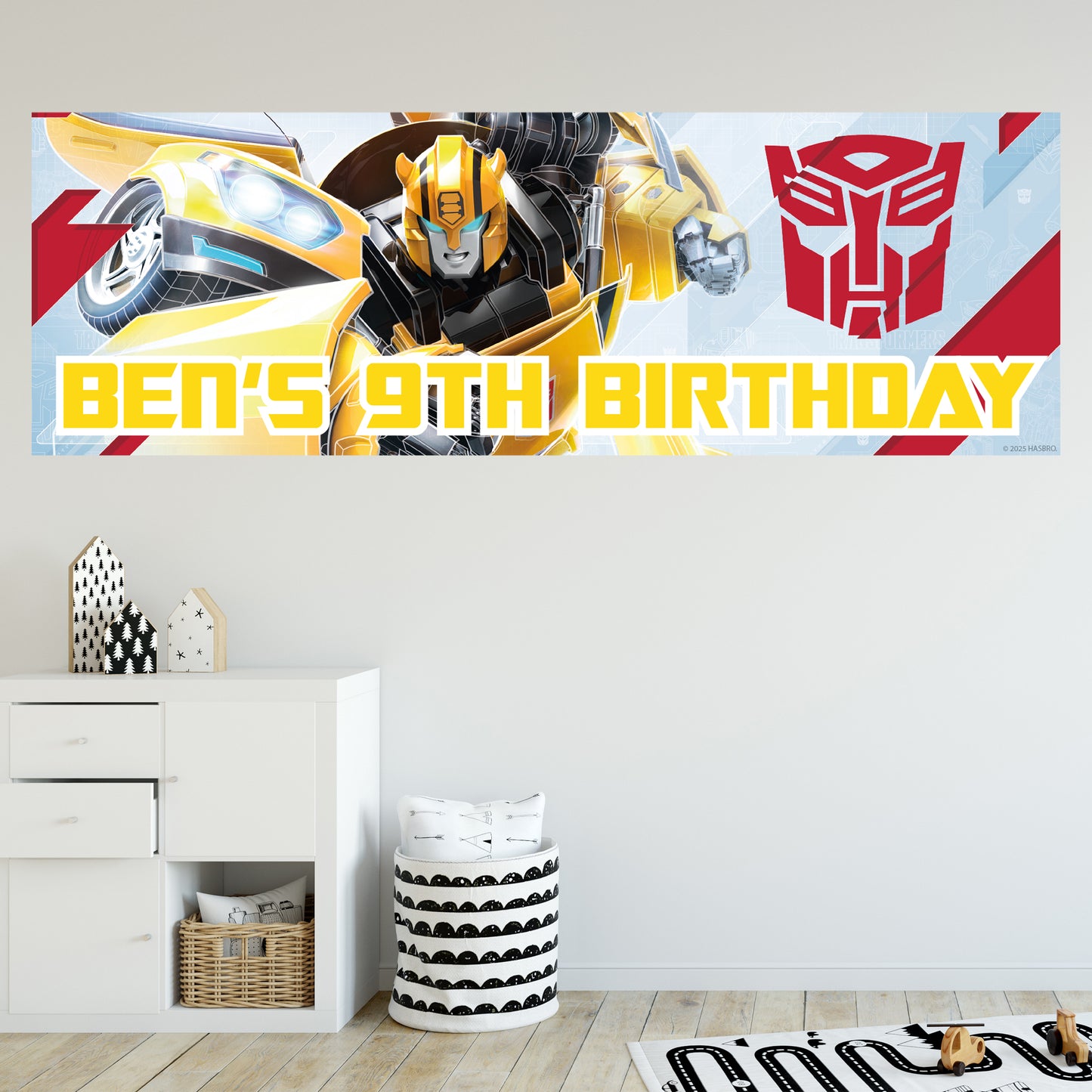 Transformers Birthday - Bumblebee Personalised Banner Wall Sticker