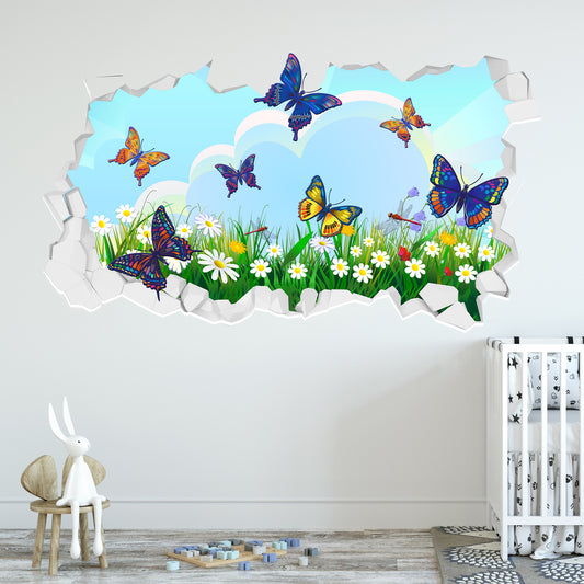Butterfly Wall Sticker - Broken Wall Decal Art