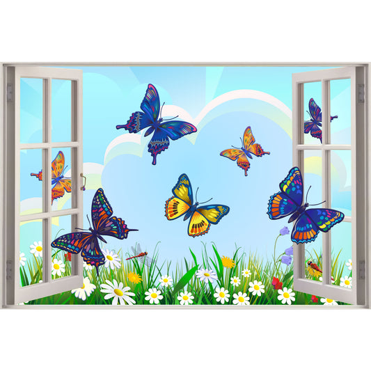 Butterfly Wall Sticker - Open Window Decal Art