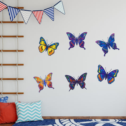 Butterfly Wall Stickers - Group of 6 Art Decal