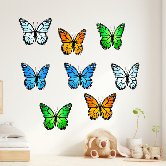 Butterfly Wall Stickers - Group of 8 Art Decal