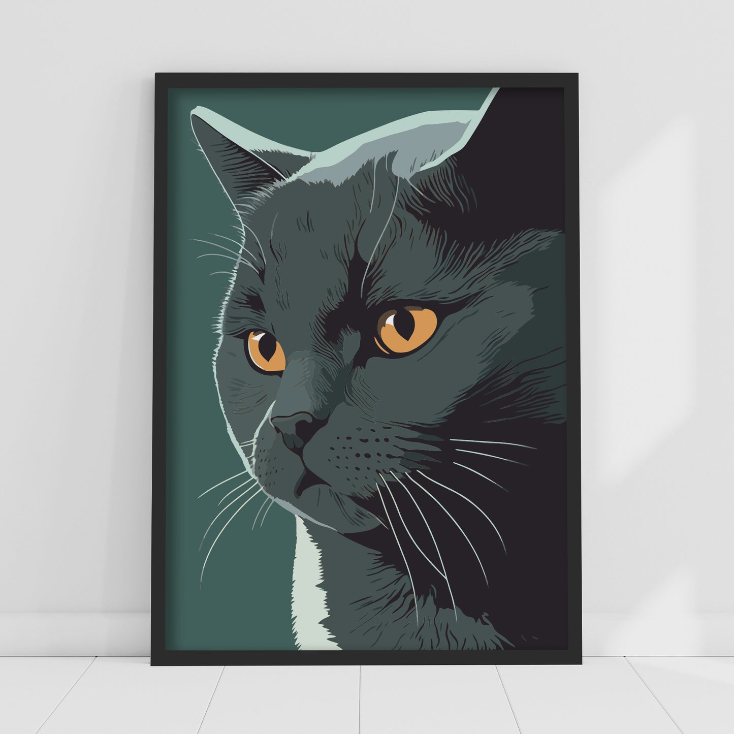Cat Wall Print - Head Poster Art