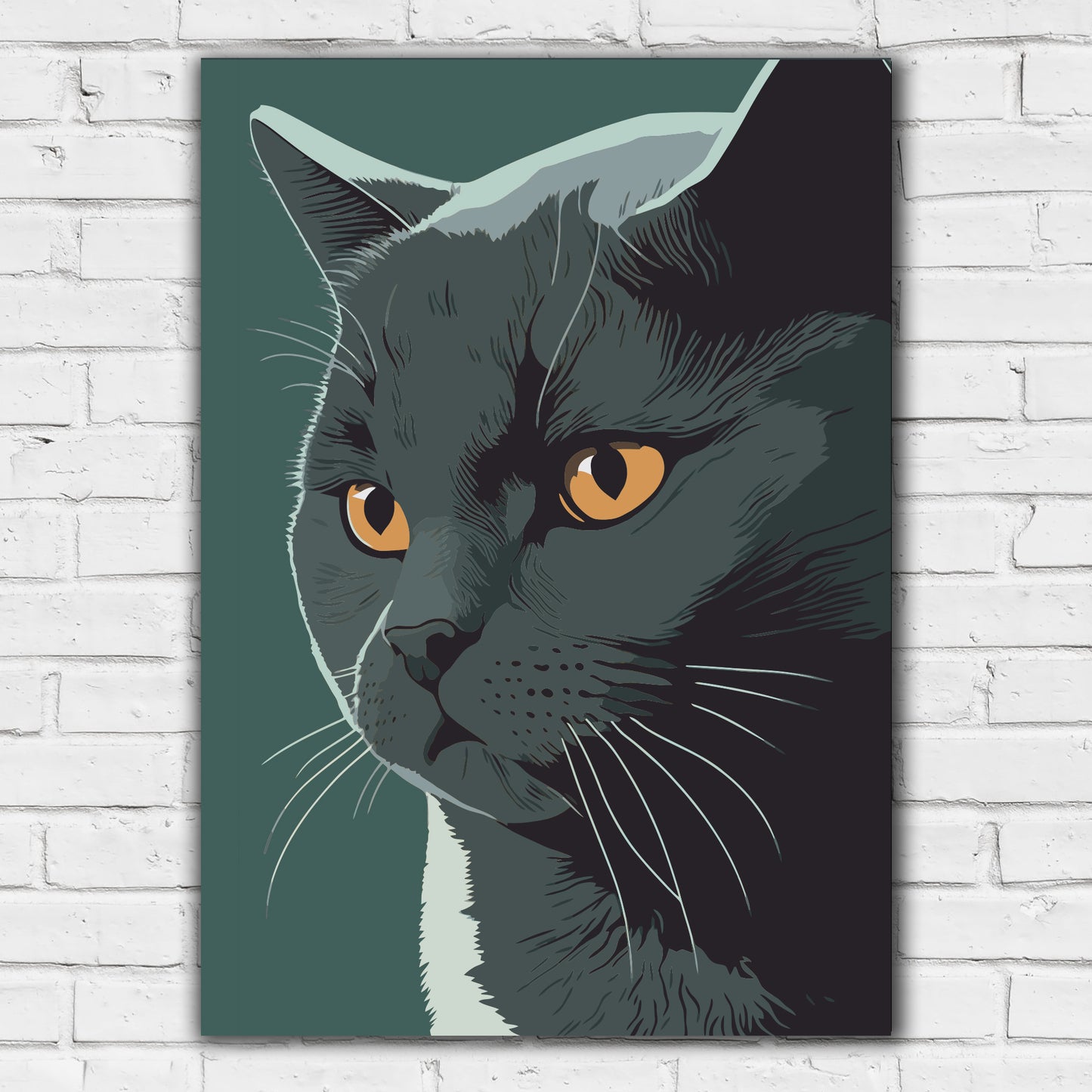 Cat Wall Print - Head Poster Art