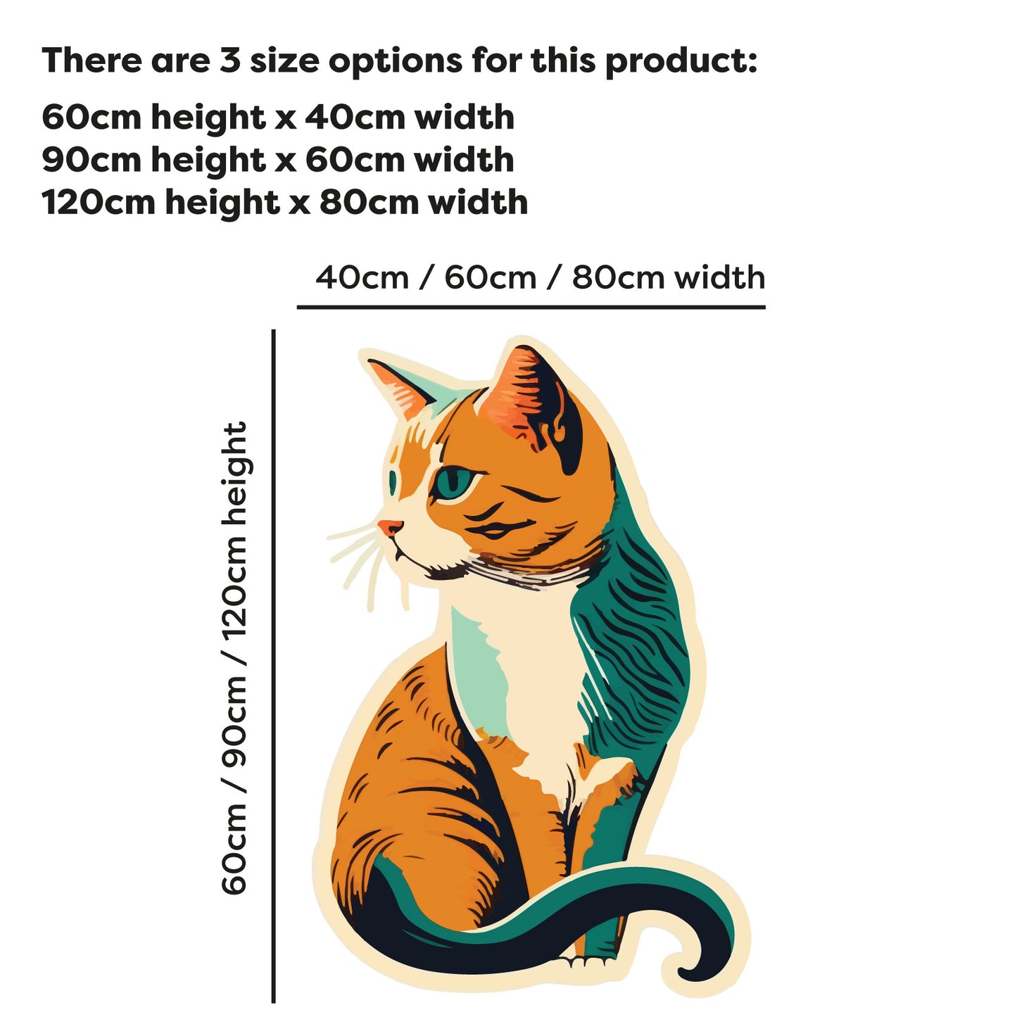 Cat Wall Sticker - Ginger Cat Decal Art
