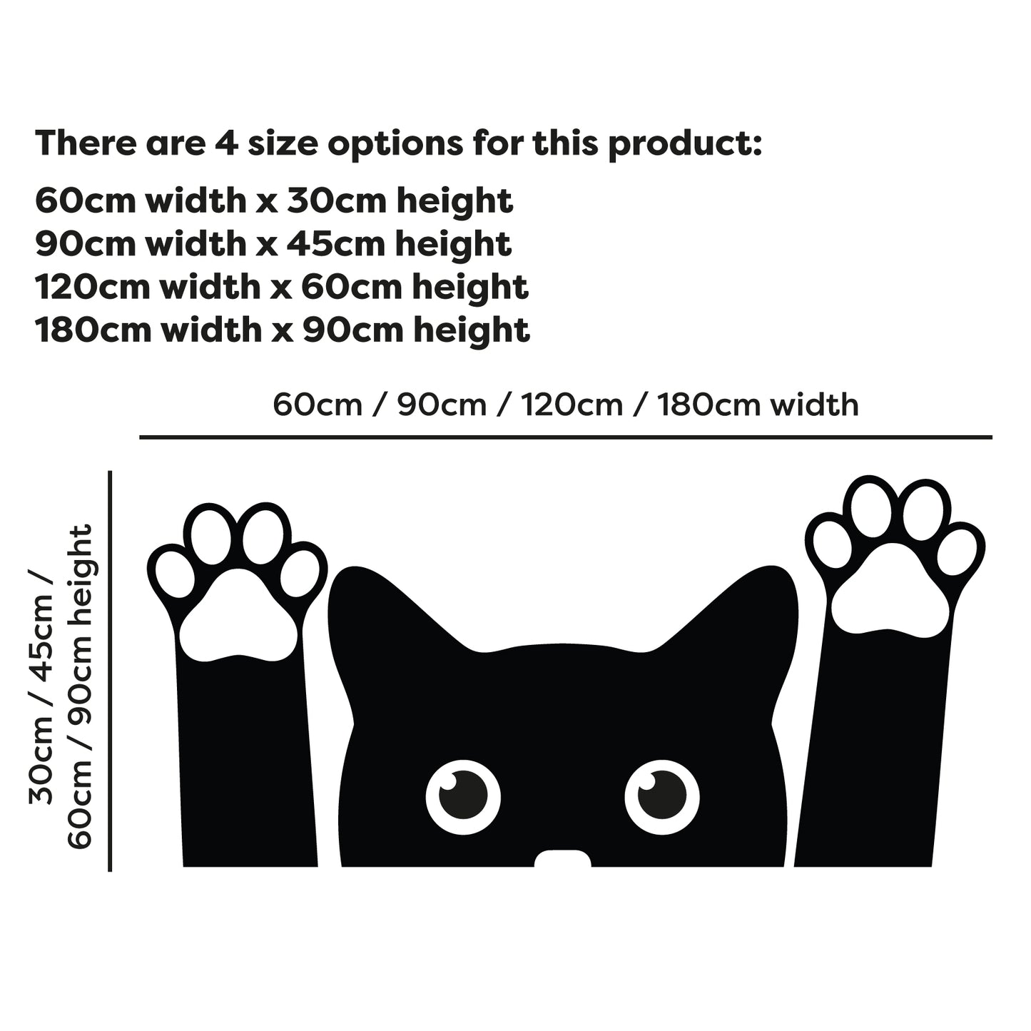 Cat Wall Sticker - Head and Paws Decal Art