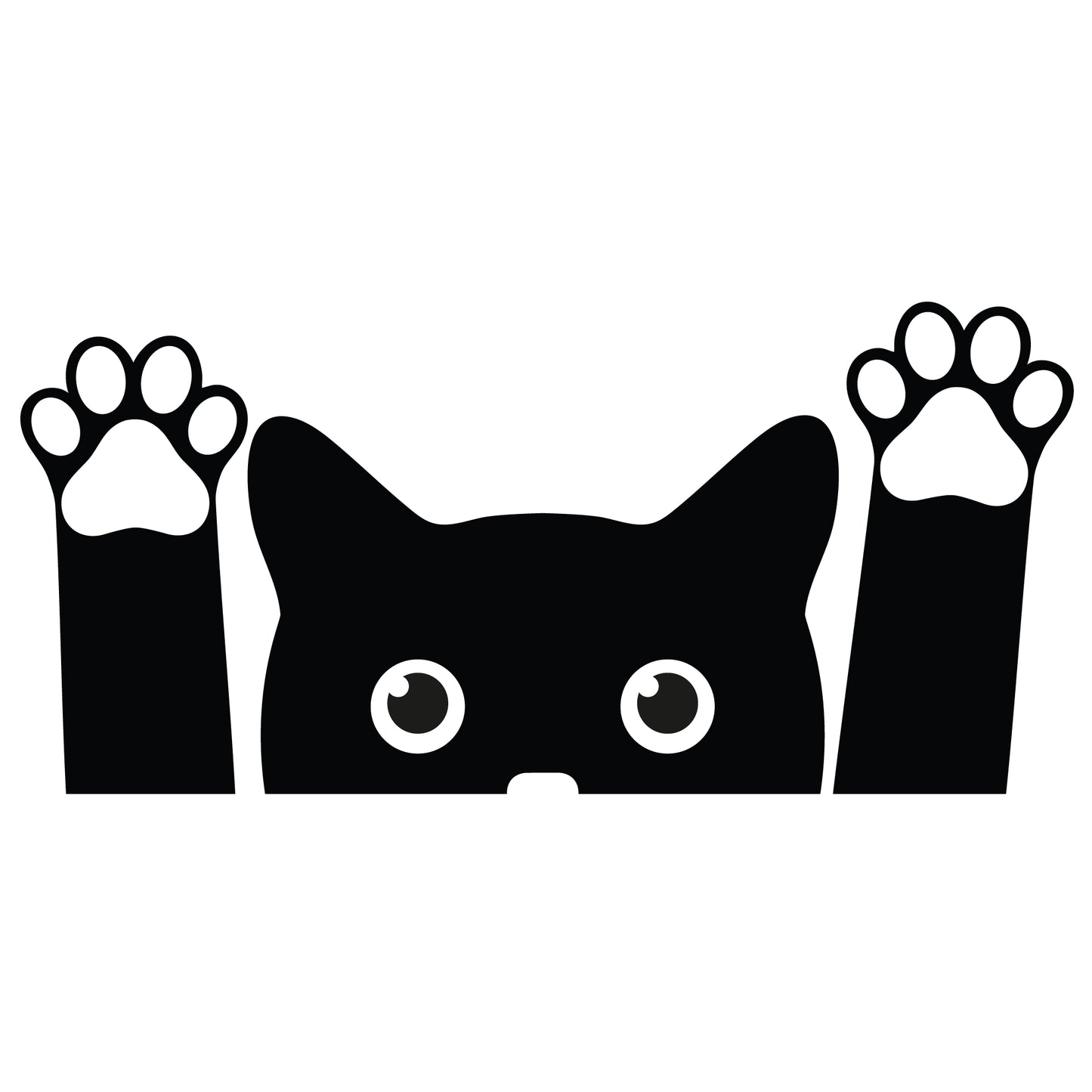 Cat Wall Sticker - Head and Paws Decal Art