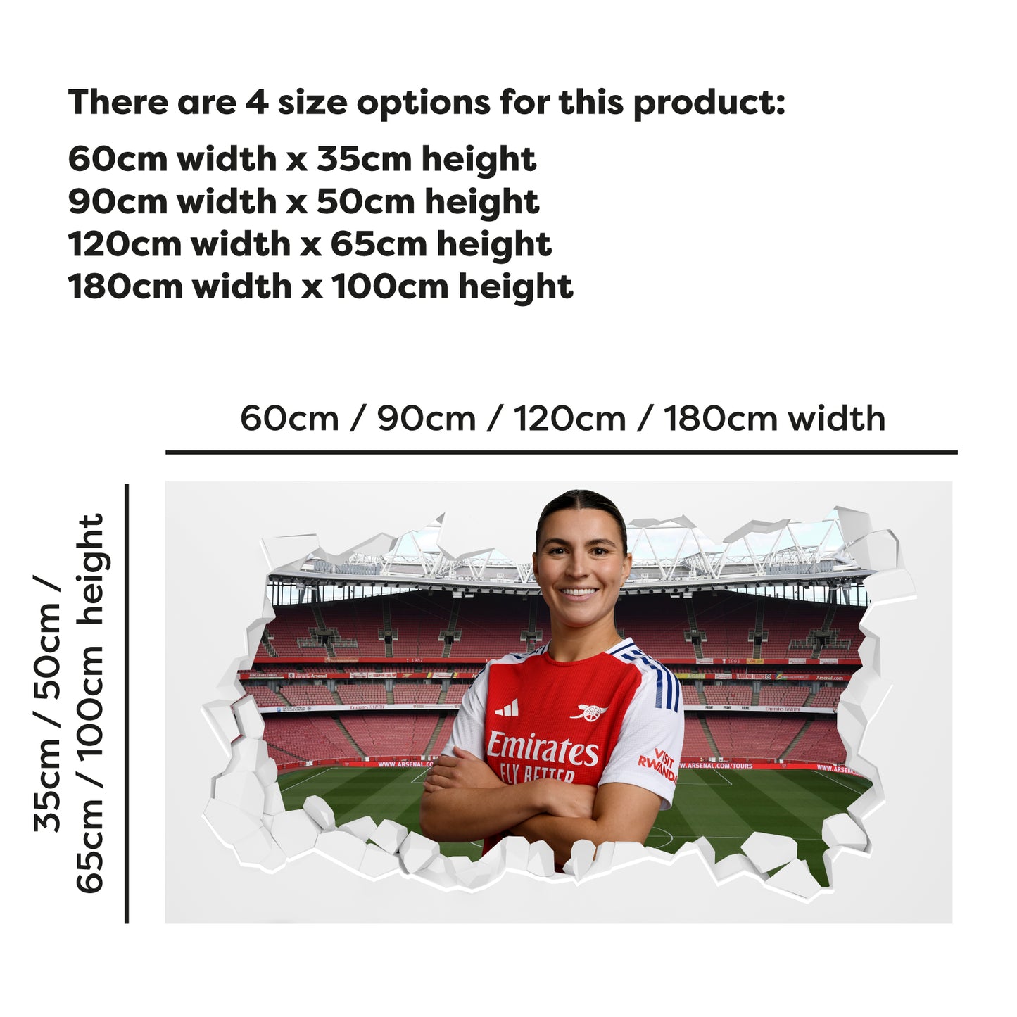 Arsenal FC - Steph Catley 24/25 Broken Wall Sticker
