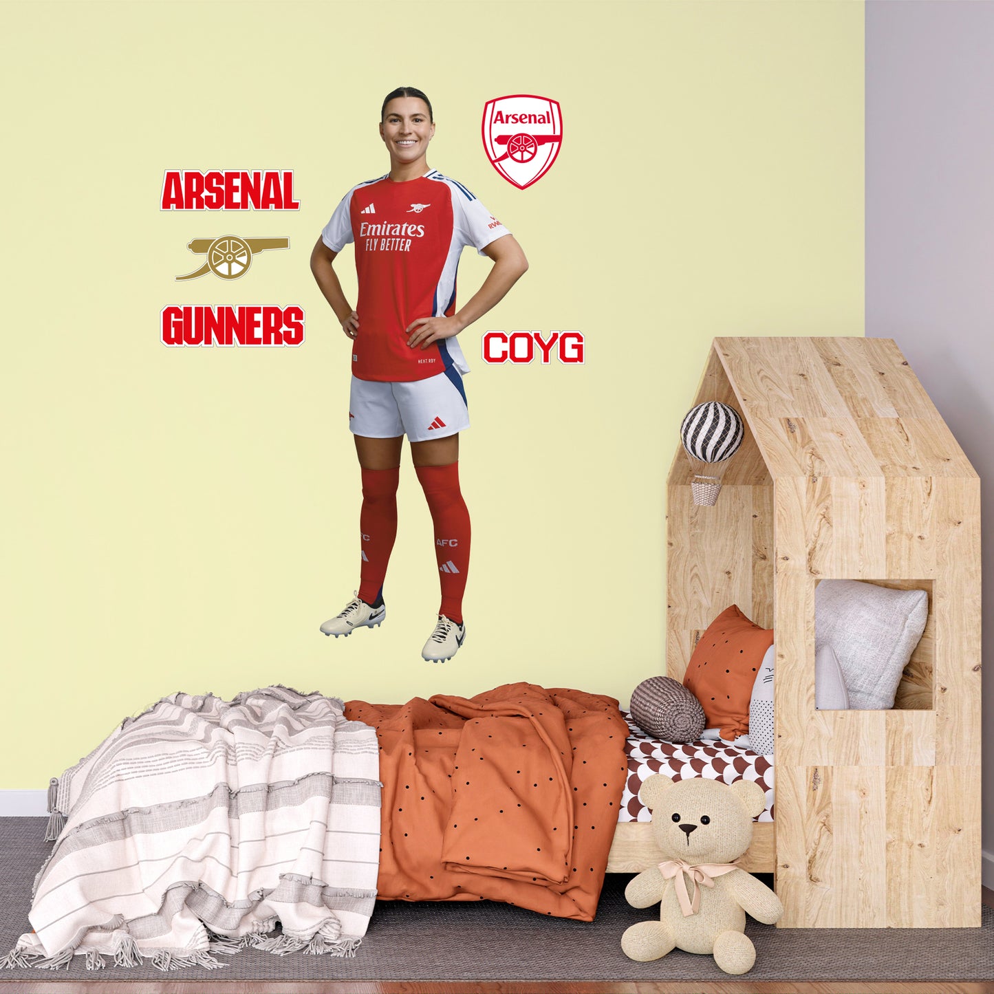 Arsenal FC - Steph Catley 24/25 Player Wall Sticker + Gunners Decal Set