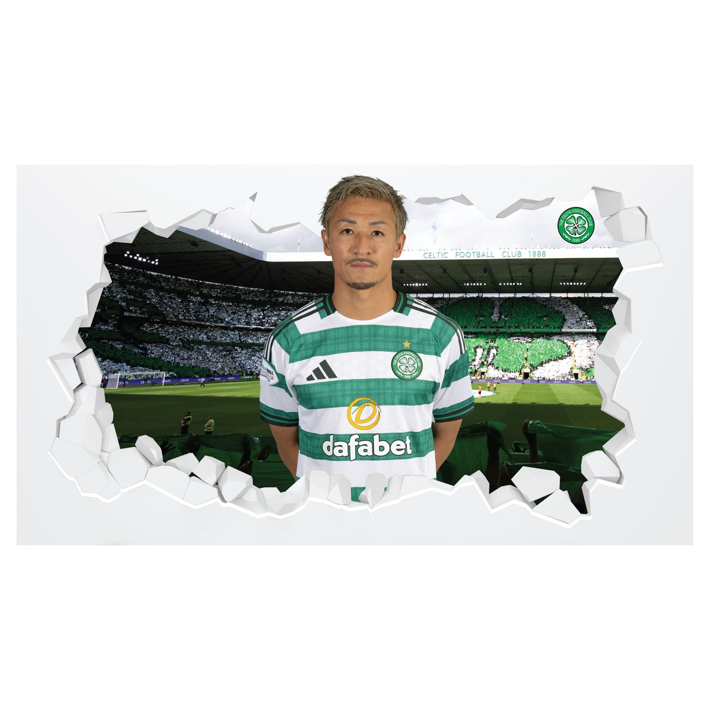 Celtic FC Wall Sticker - Daizen 25/26 Player Broken Wall