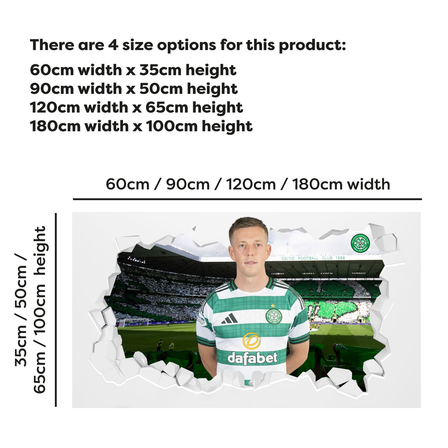 Celtic FC Wall Sticker - McGregor 25/26 Player Broken Wall