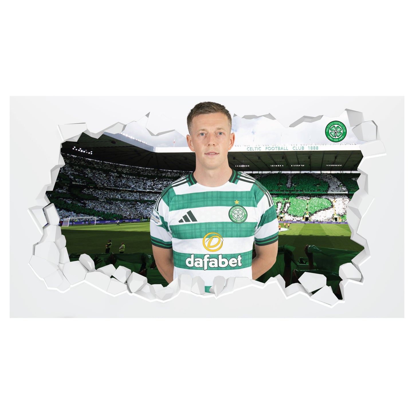 Celtic FC Wall Sticker - McGregor 25/26 Player Broken Wall