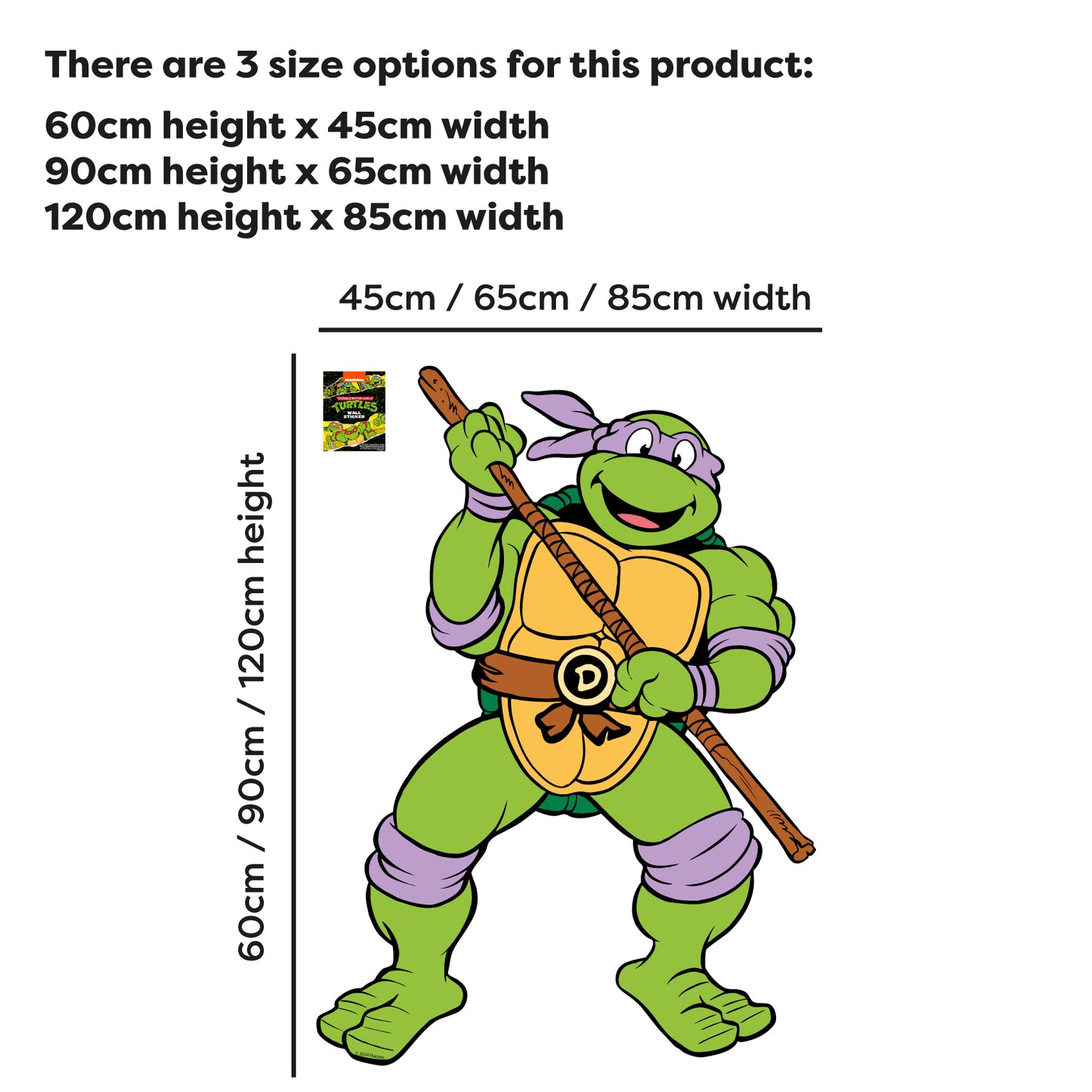 Teenage Mutant Ninja Turtles Wall Sticker - Donnie Character Decal TMNT Art