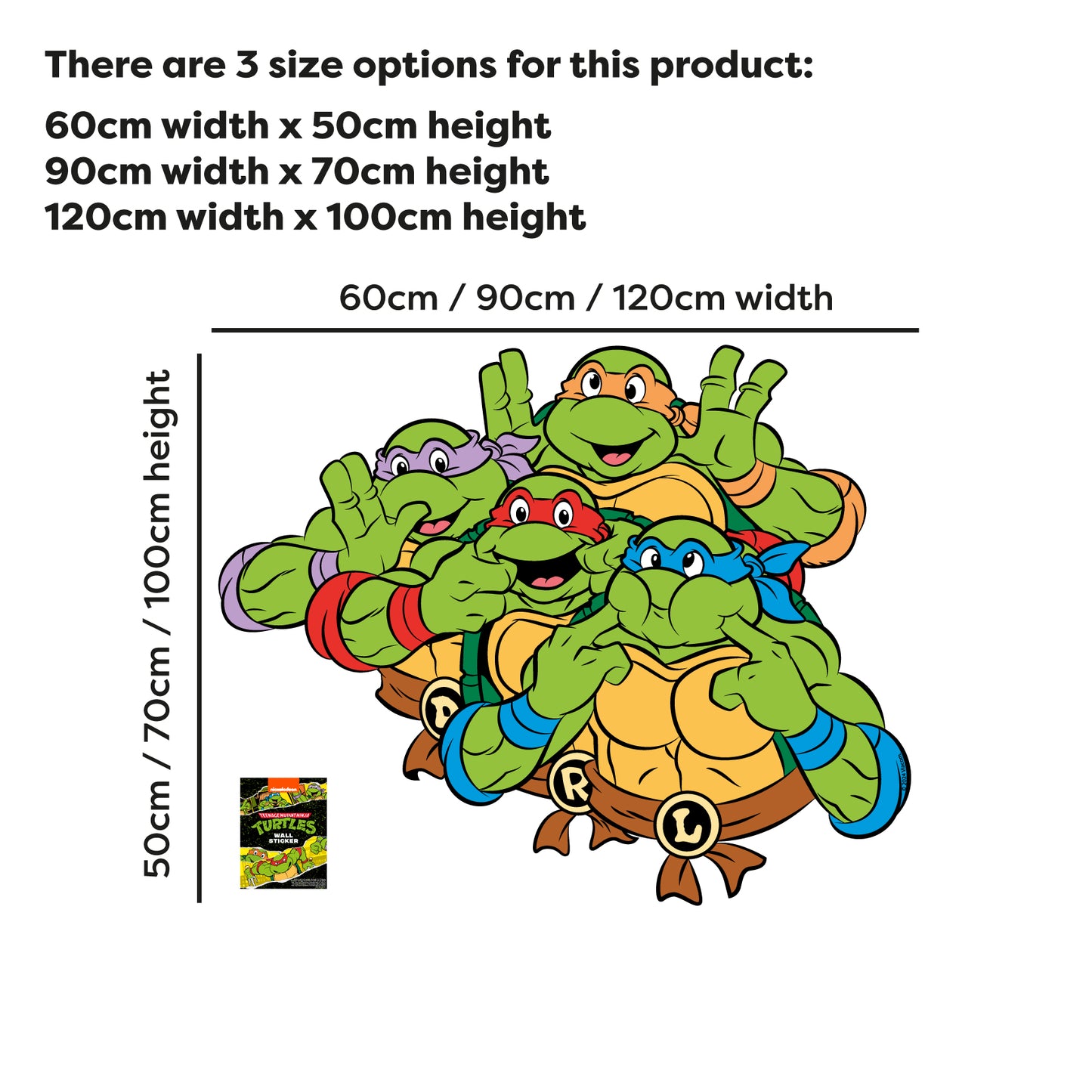 Teenage Mutant Ninja Turtles Wall Sticker - Group Pulling Funny Faces Decal TMNT Art