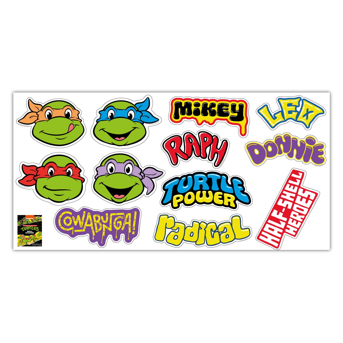 Teenage Mutant Ninja Turtles Wall Sticker - Classic Icons Decal Set TMNT Art